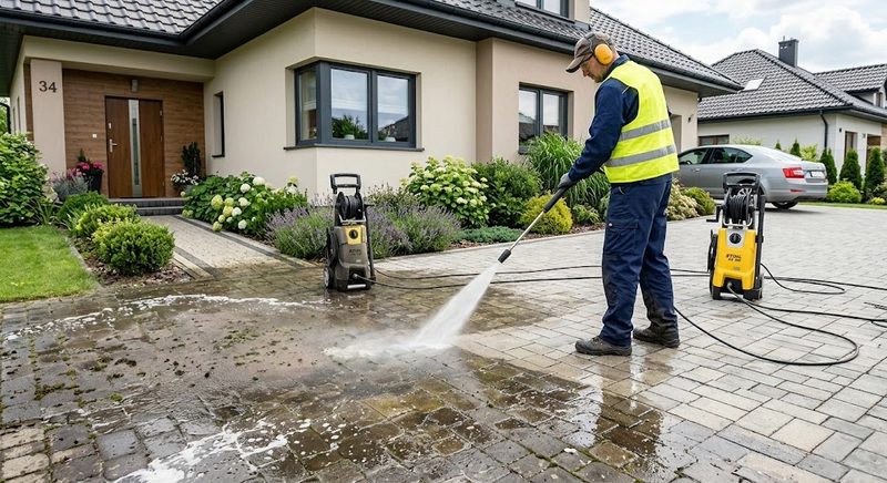 Mycie kostki brukowej